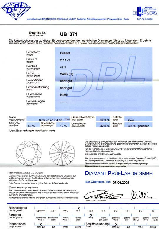 Foto 9 - 2,11ct Diamant-Brillant DPL Wesselton VS1 VG/VG Diamond, D5939