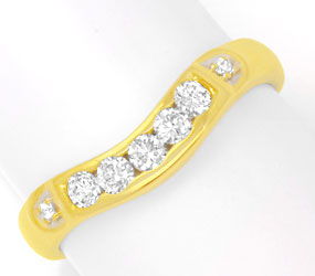 Foto 1 - Geschwungener Brillantring Gelbgold, 7 Diamanten, S3898