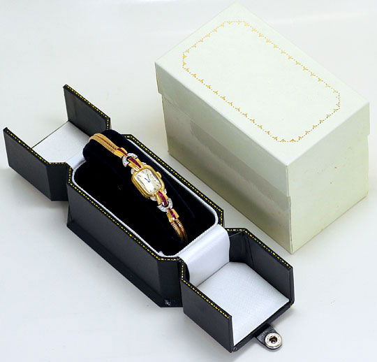 Foto 5 - antike Art Deco Armbanduhr Diamanten Rubine Gold-Platin, U1496